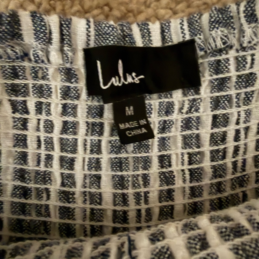 Lulu's Navy and White Checkered Pants - Picture 3 of 5